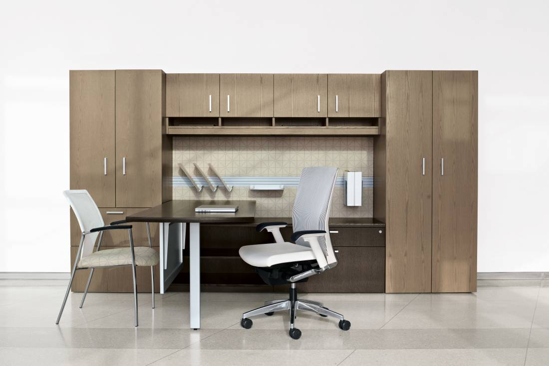 Global Furniture Group, Lufton is naturally beautiful wood veneer for any office environment, from contemporary to